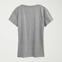 Womens Crew Neck Short Sleeve Regular Fit Princess Graphic T-Shirt
