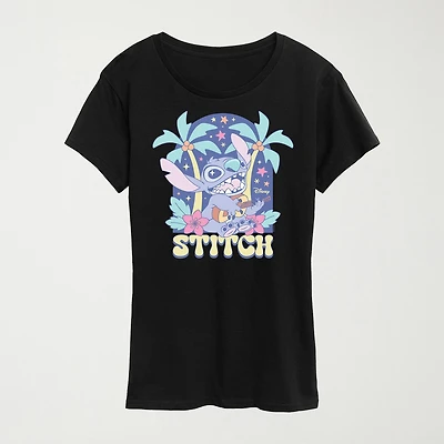 Womens Crew Neck Short Sleeve Regular Fit Graphic T-Shirt