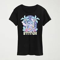 Womens Crew Neck Short Sleeve Regular Fit Graphic T-Shirt