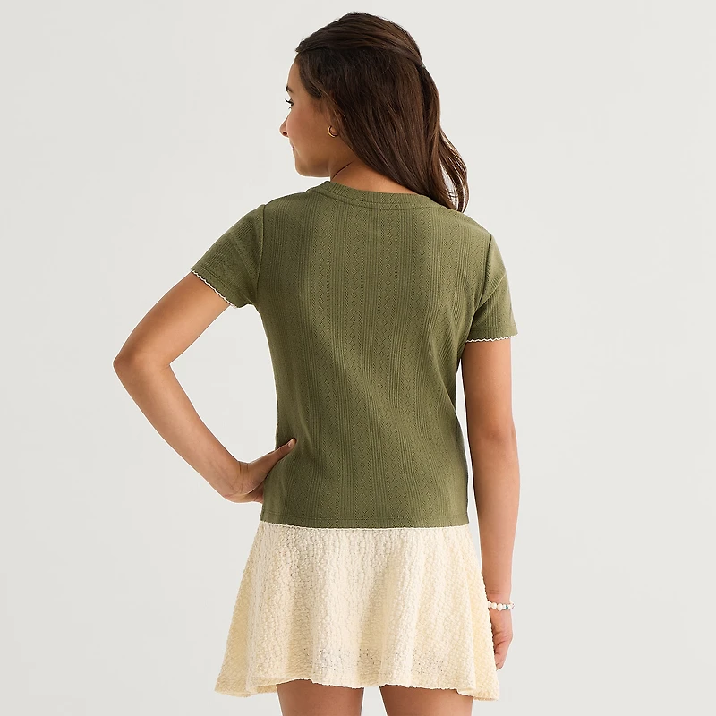 Thereabouts Little & Big Kid Girls Crew Neck Short Sleeve T-Shirt