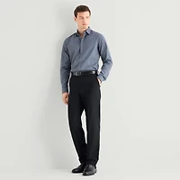 J. Ferrar Ultra Comfort Moiré Pattern Mens Long Sleeve Regular Fit Stretch Fabric Wrinkle Free Button-Down Shirt