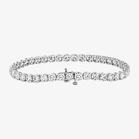 F / Si2) Womens 10 Ct.T.W. Lab Grown White Diamond 10K Gold Round / Inch Tennis Bracelet