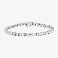 F / Si2) Womens 10 Ct.T.W. Lab Grown White Diamond 10K Gold Round / Inch Tennis Bracelet