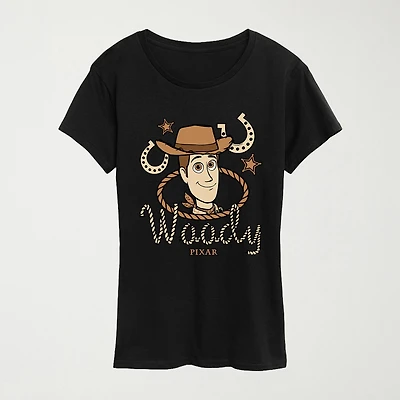 Womens Crew Neck Short Sleeve Regular Fit Toy Story Graphic T-Shirt