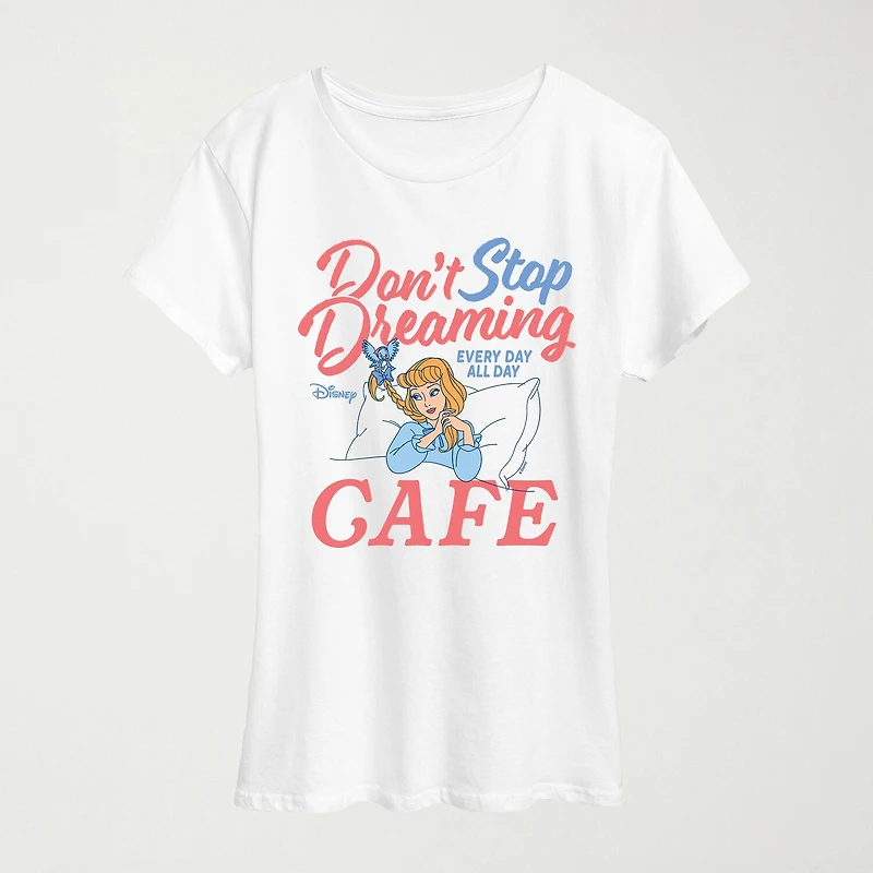 Womens Crew Neck Short Sleeve Regular Fit Cinderella Graphic T-Shirt