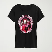 Womens Crew Neck Short Sleeve Regular Fit Marvel Graphic T-Shirt