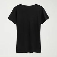 Womens Crew Neck Short Sleeve Regular Fit Marvel Graphic T-Shirt
