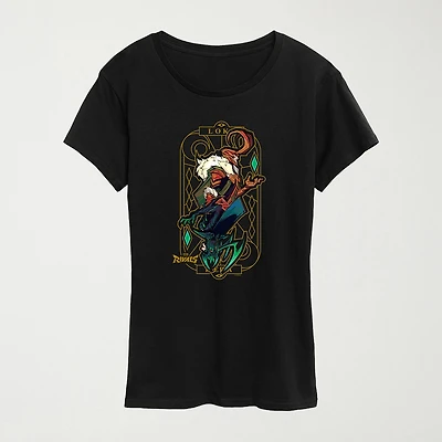 Womens Crew Neck Short Sleeve Regular Fit Marvel Graphic T-Shirt