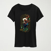 Womens Crew Neck Short Sleeve Regular Fit Marvel Graphic T-Shirt