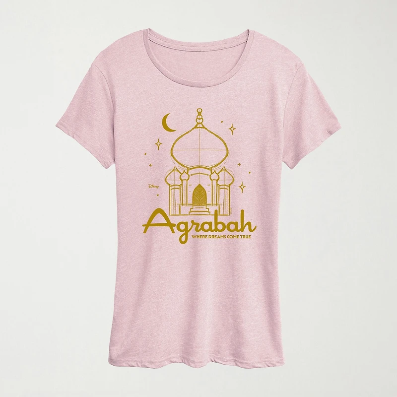 Womens Crew Neck Short Sleeve Regular Fit Princess Jasmine Graphic T-Shirt