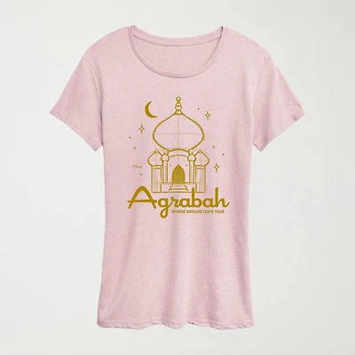 Womens Crew Neck Short Sleeve Regular Fit Princess Jasmine Graphic T-Shirt
