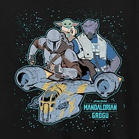 Womens Crew Neck Short Sleeve Regular Fit Baby Yoda Star Wars Graphic T-Shirt