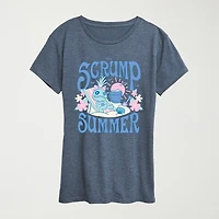 Womens Crew Neck Short Sleeve Regular Fit Lilo & Stitch Graphic T-Shirt