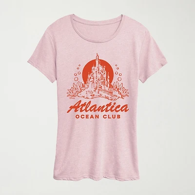 Womens Crew Neck Short Sleeve Regular Fit Ariel Princess Graphic T-Shirt