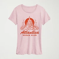 Womens Crew Neck Short Sleeve Regular Fit Ariel Princess Graphic T-Shirt