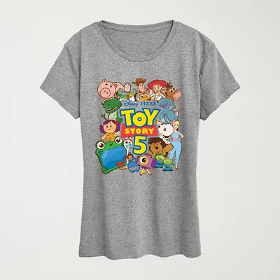 Womens Crew Neck Short Sleeve Regular Fit Toy Story Graphic T-Shirt