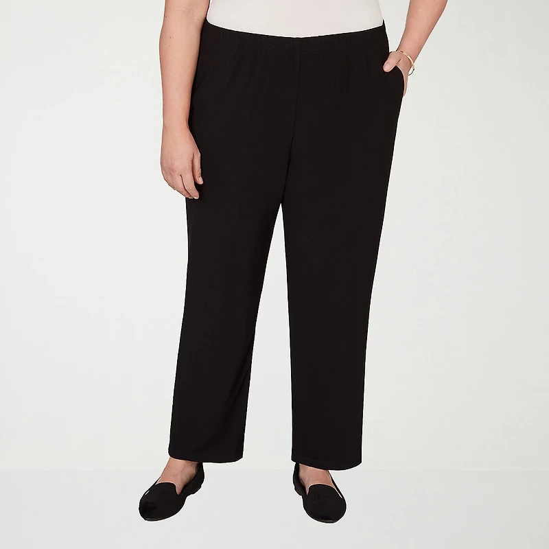 Alfred Dunner Classics Womens Straight Pull-On Pant