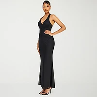 Premier Amour Womens Halter Neck Sleeveless Evening Gown