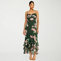 Premier Amour Womens High-Low Sweetheart Neck Sleeveless Maxi Dress