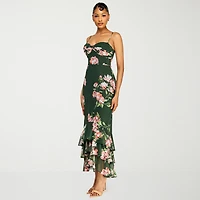 Premier Amour Womens High-Low Sweetheart Neck Sleeveless Maxi Dress