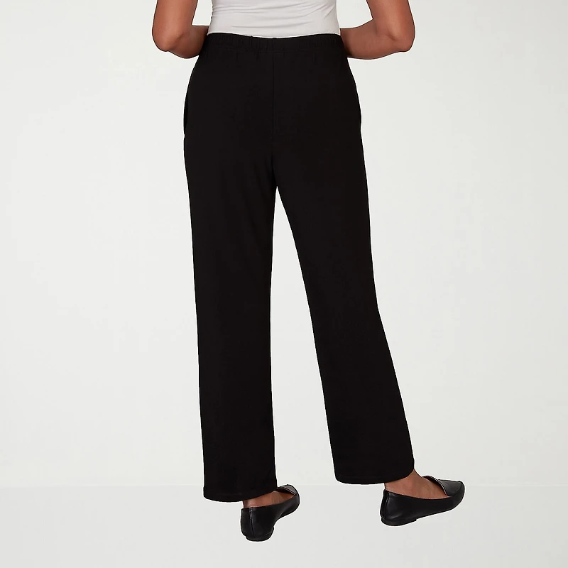 Alfred Dunner Classics Womens Straight Mid Rise Pull-On Pant