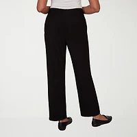 Alfred Dunner Classics Womens Straight Mid Rise Pull-On Pant