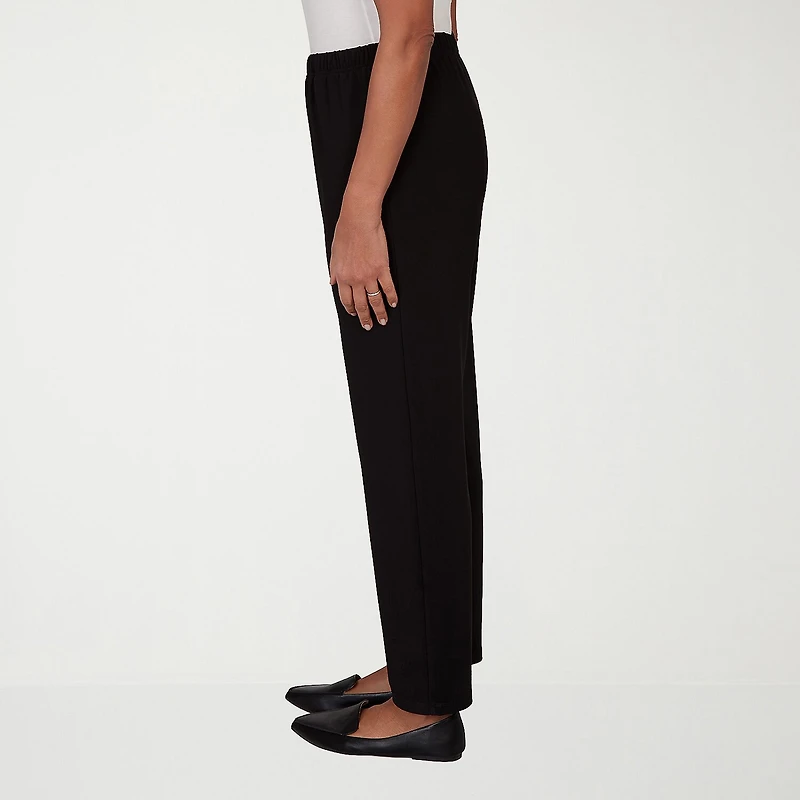 Alfred Dunner Classics Womens Straight Mid Rise Pull-On Pant
