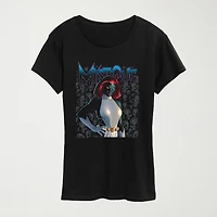 Womens Crew Neck Short Sleeve Regular Fit Marvel Graphic T-Shirt
