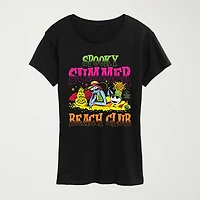 Womens Crew Neck Short Sleeve Regular Fit Nightmare Before Christmas Graphic T-Shirt