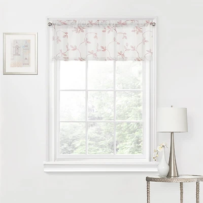Regal Home Meadow Embroidered Rod Pocket Tailored Valance