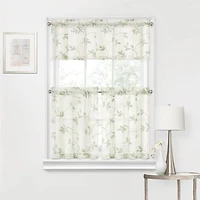 Regal Home Meadow Embroidered Rod Pocket Tailored Valance
