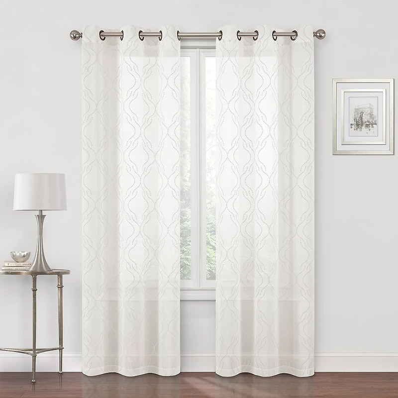 Regal Home Sterling Matte Grommet Top Sheer Curtain Panel