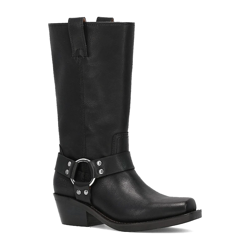 Frye and Co. Womens Lorrie Stacked Heel Motorcycle Boots