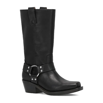 Frye and Co. Womens Lorrie Stacked Heel Motorcycle Boots