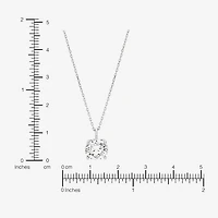 Womens 3 CT. Lab Grown White Diamond 14K Gold Round 18 Inch Pendant Necklace