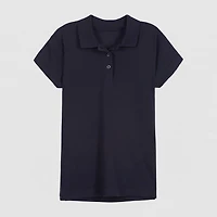 IZOD Pique Little & Big Kid Girls Easy-on + Easy-off Sensory Friendly Short Sleeve Regular Fit Adaptive Polo Shirt