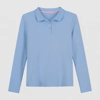 IZOD Little & Big Kid Girls Long Sleeve Regular Fit Stretch Fabric Polo Shirt