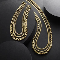 Womens 14K Gold Inch Box Chain Necklace