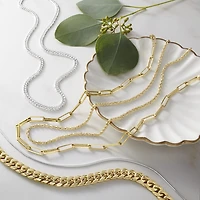 Made in Italy Mens Sterling Silver 22" Double Rombo Chain Necklace