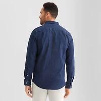 St. John's Bay Denim Mens Long Sleeve Classic Fit Button-Down Shirt