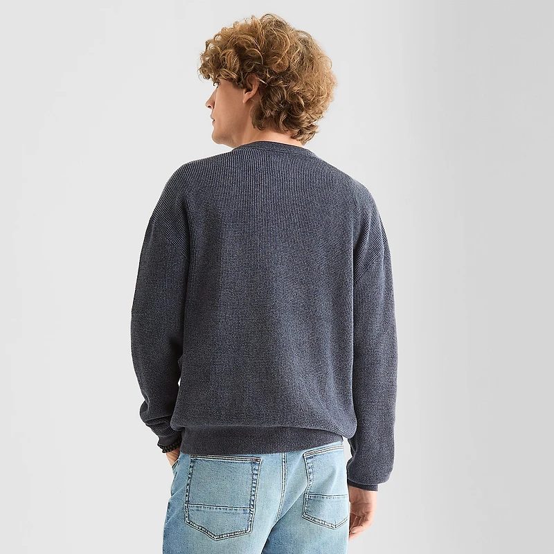 Arizona Mens Crew Neck Long Sleeve Pullover Sweater