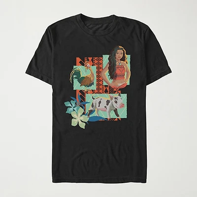 Womens Juniors Crew Neck Short Sleeve Regular Fit Moana Graphic T-Shirt