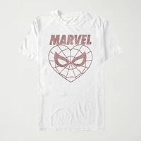 Spidey Heart Womens Juniors Crew Neck Short Sleeve Regular Fit Spiderman Graphic T-Shirt