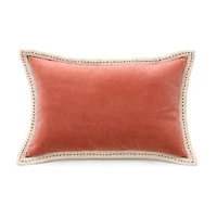 Vibhsa Velvet Solid Stritch Rectangular Throw Pillow
