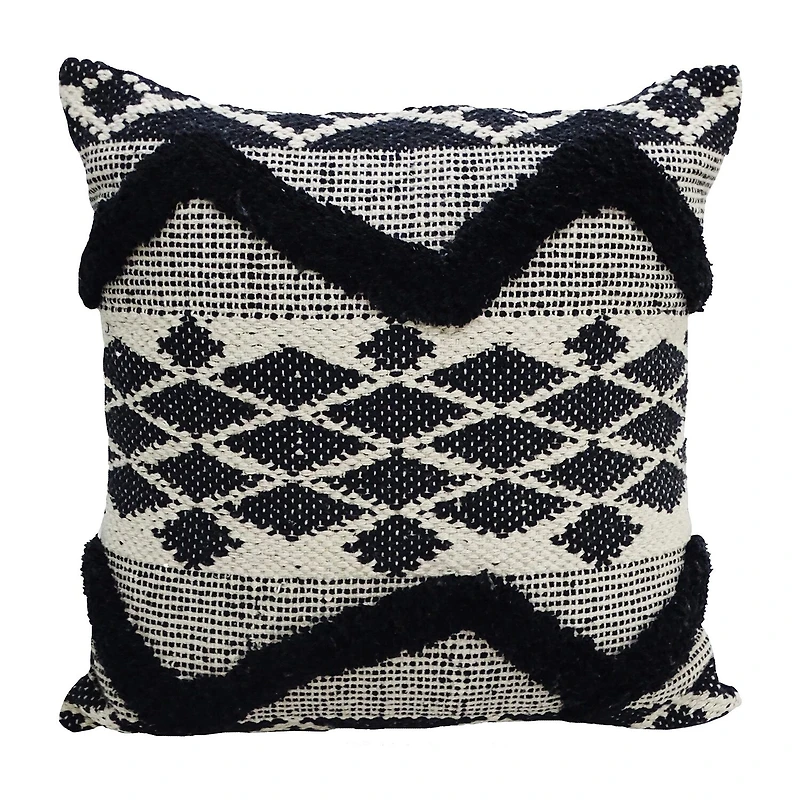 Vibhsa Tufted Chevron Square Throw Pillow