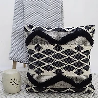 Vibhsa Tufted Chevron Square Throw Pillow