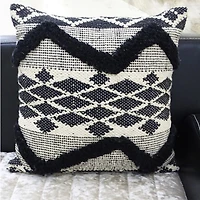 Vibhsa Tufted Chevron Square Throw Pillow