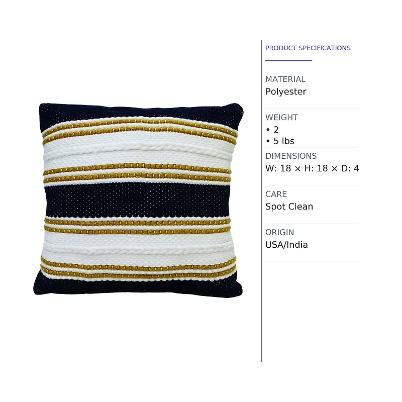 Vibhsa Braid Square Throw Pillow