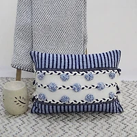 Vibhsa Braid Tassels Rectangular Throw Pillow