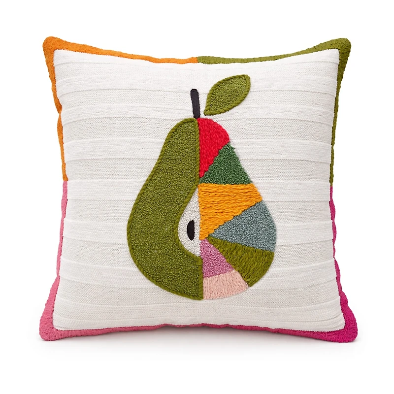 Vibhsa Dear Pear Stripe Square Throw Pillow